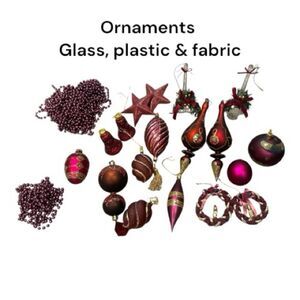 Elegant Burgundy Ornament bundle some vintage